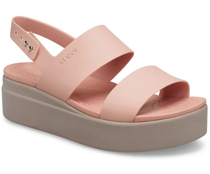 Sandals Crocs Brooklyn Low Wedge Pale Blush Mushroom Crocs Women