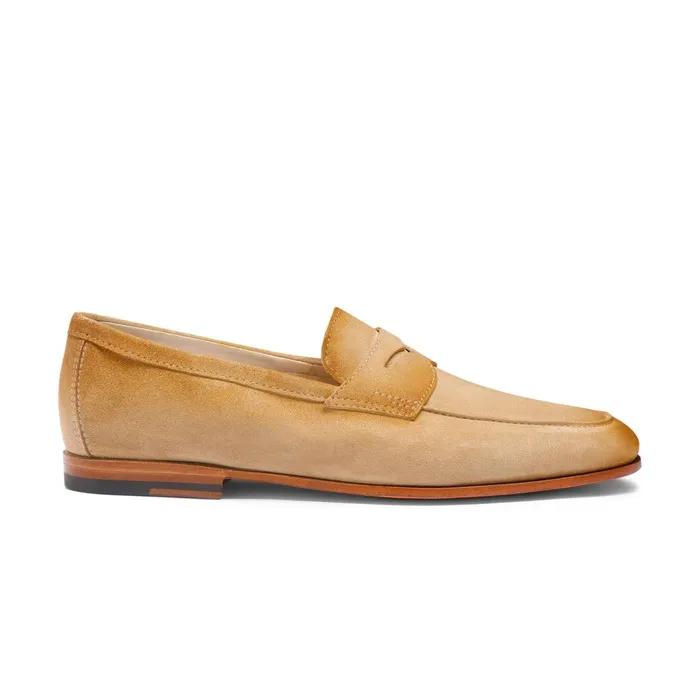 Santoni Beige Suede Carlo Loafer Men Loafers