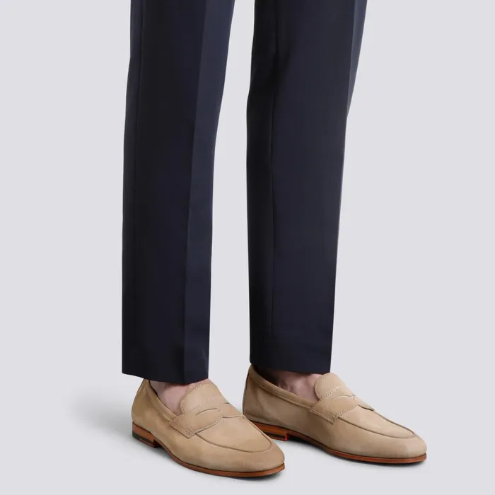 Santoni Beige Suede Carlo Loafer Men Loafers