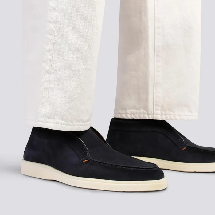 Santoni Blue Suede Desert Boot Men Boots
