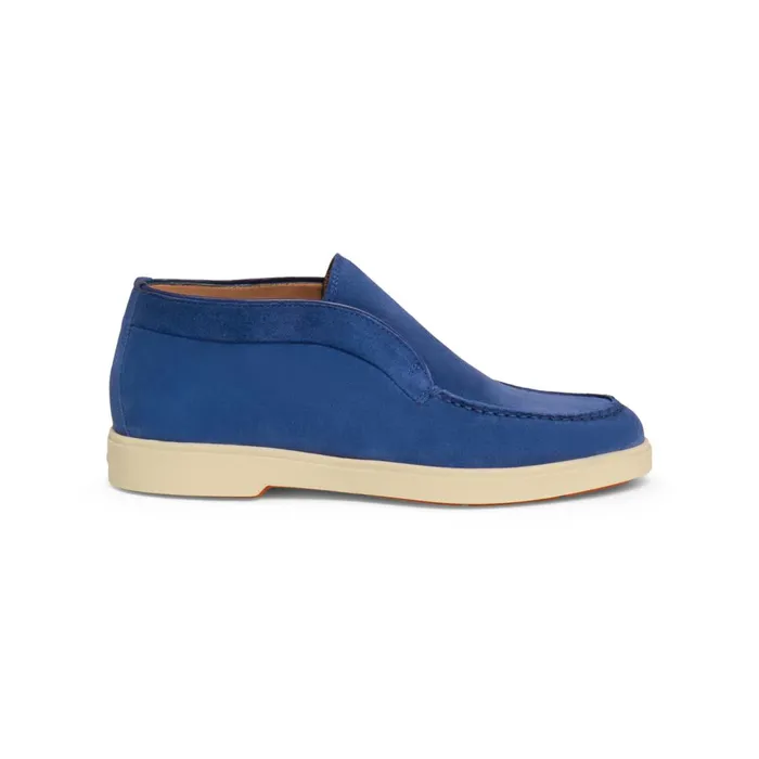 Santoni Blue Suede Desert Boot Women Boots and Ankle Boots