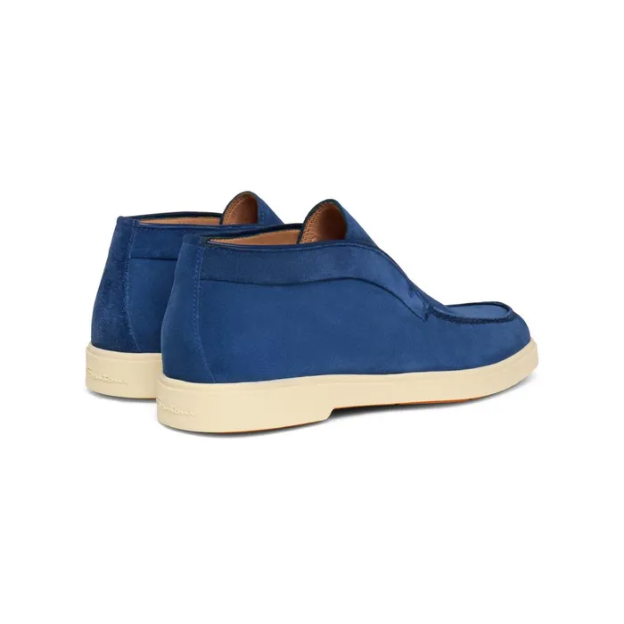 Santoni Blue Suede Desert Boot Women Boots and Ankle Boots