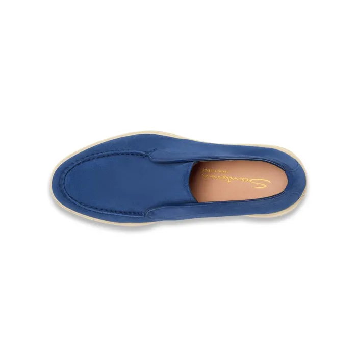 Santoni Blue Suede Desert Boot Women Boots and Ankle Boots