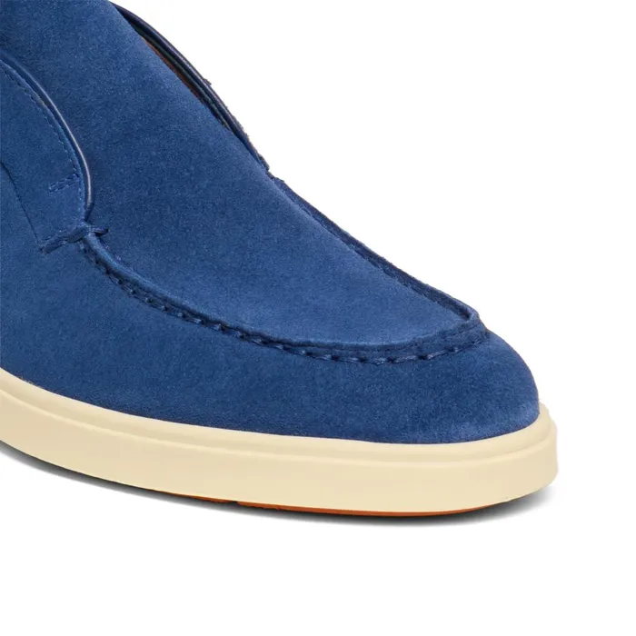 Santoni Blue Suede Desert Boot Women Boots and Ankle Boots