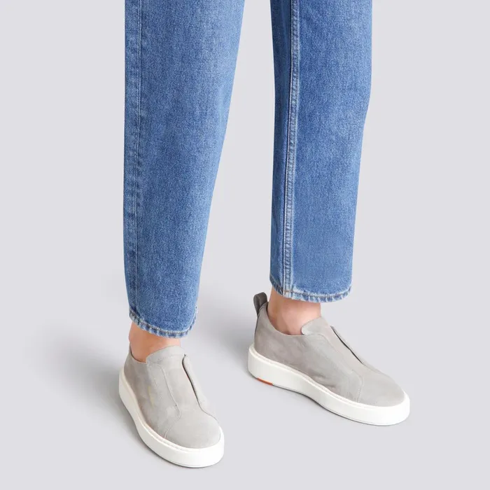 Santoni Grey Suede SlipOn Sneaker Women Sneakers