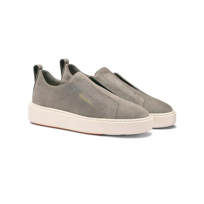 Santoni Grey Suede SlipOn Sneaker Women Sneakers