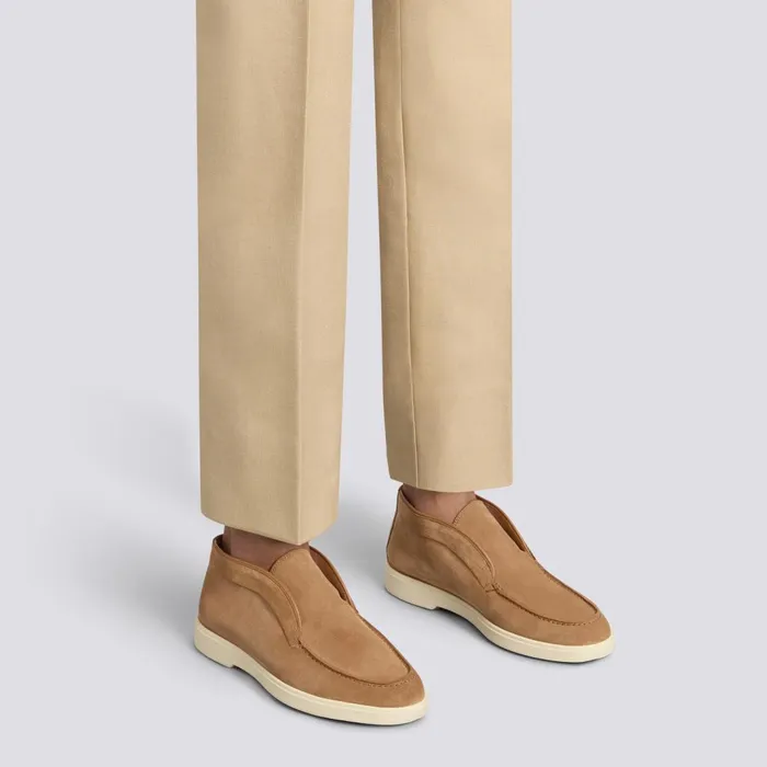 Santoni Light Brown Suede Desert Boot Women Boots and Ankle Boots