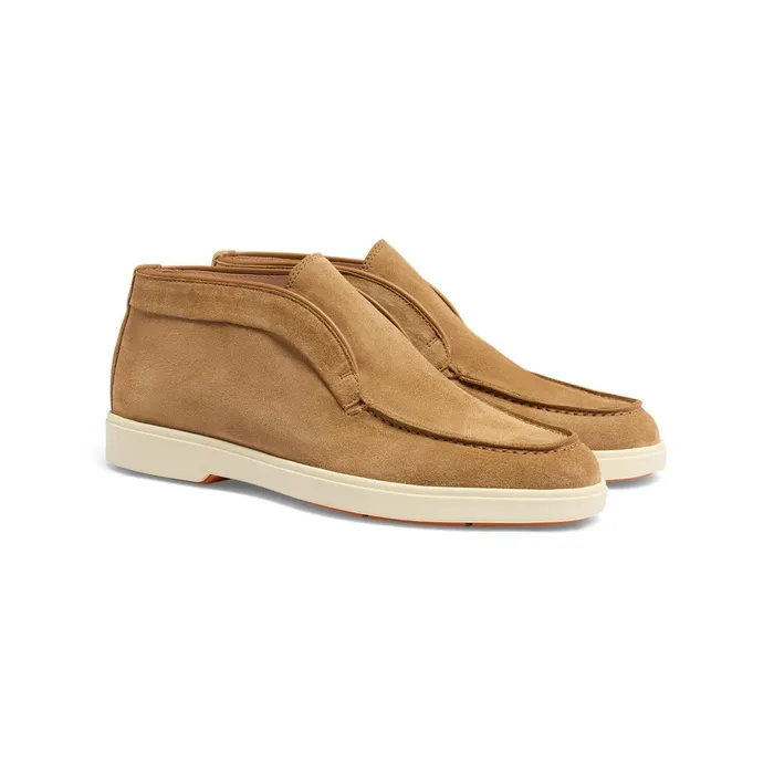 Santoni Light Brown Suede Desert Boot Women Boots and Ankle Boots