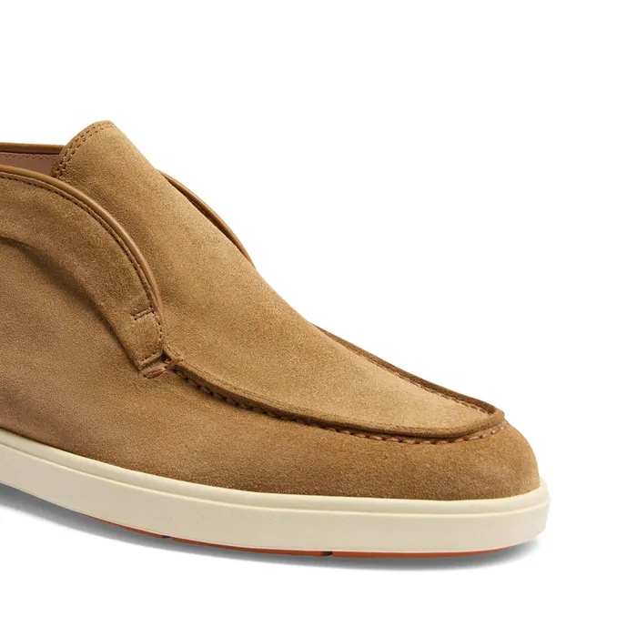 Santoni Light Brown Suede Desert Boot Women Boots and Ankle Boots
