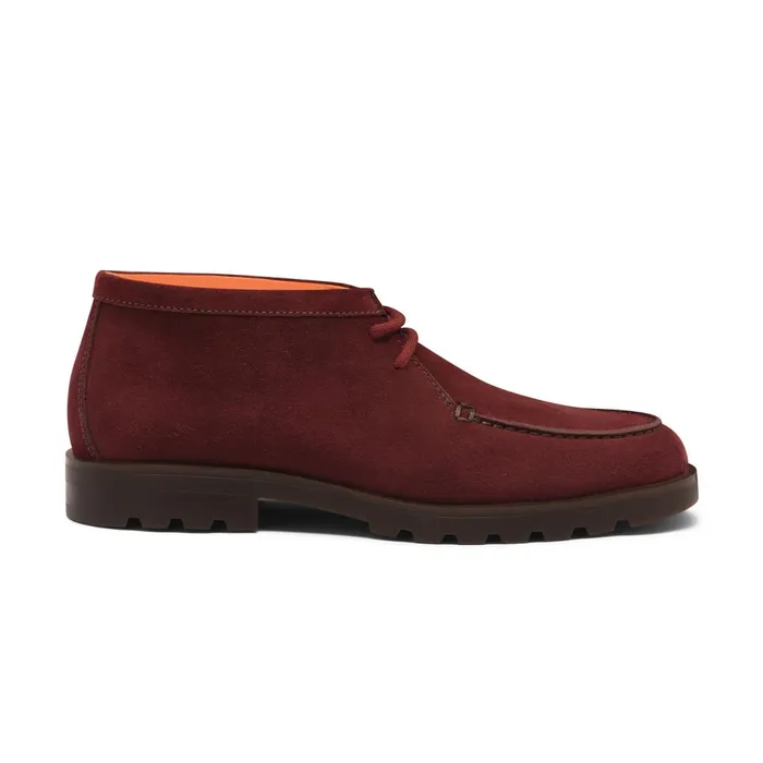 Santoni Red Suede Desert Boot Men Boots