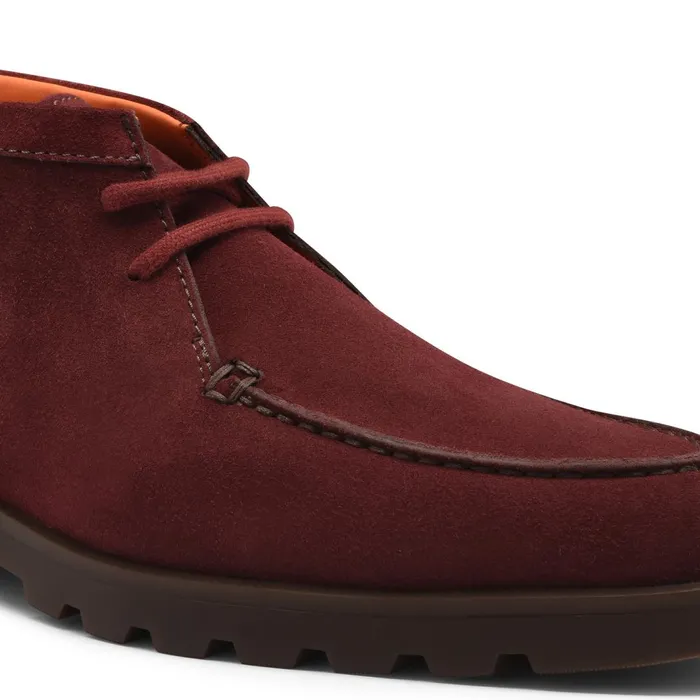 Santoni Red Suede Desert Boot Men Boots