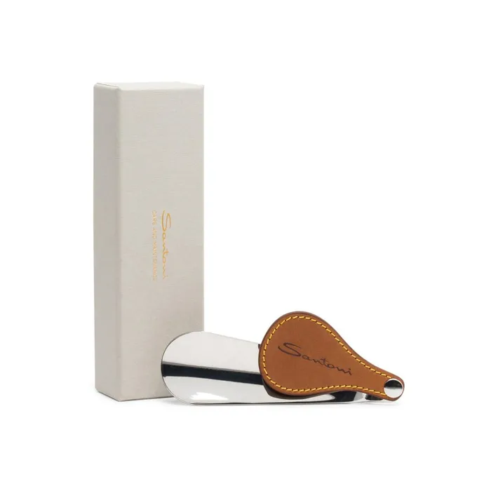 Santoni Travel Shoehorn With Leather Handle WomenMen Trees and Horns