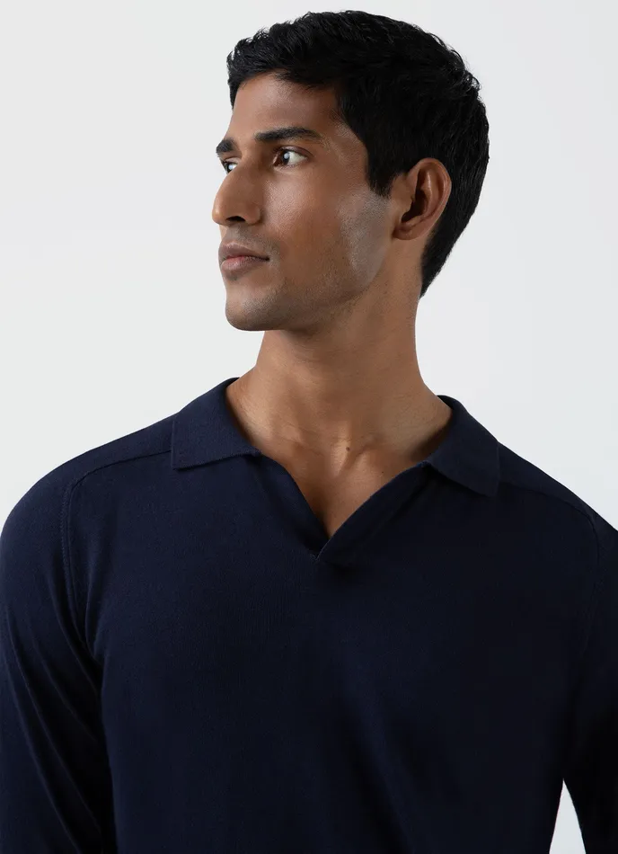 Sea Island Cashmere Polo Shirt Navy Polo Shirts ussunspel Men Sea Island Cashmere Polo Shirt Navy Polo Shirts ussunspel Men