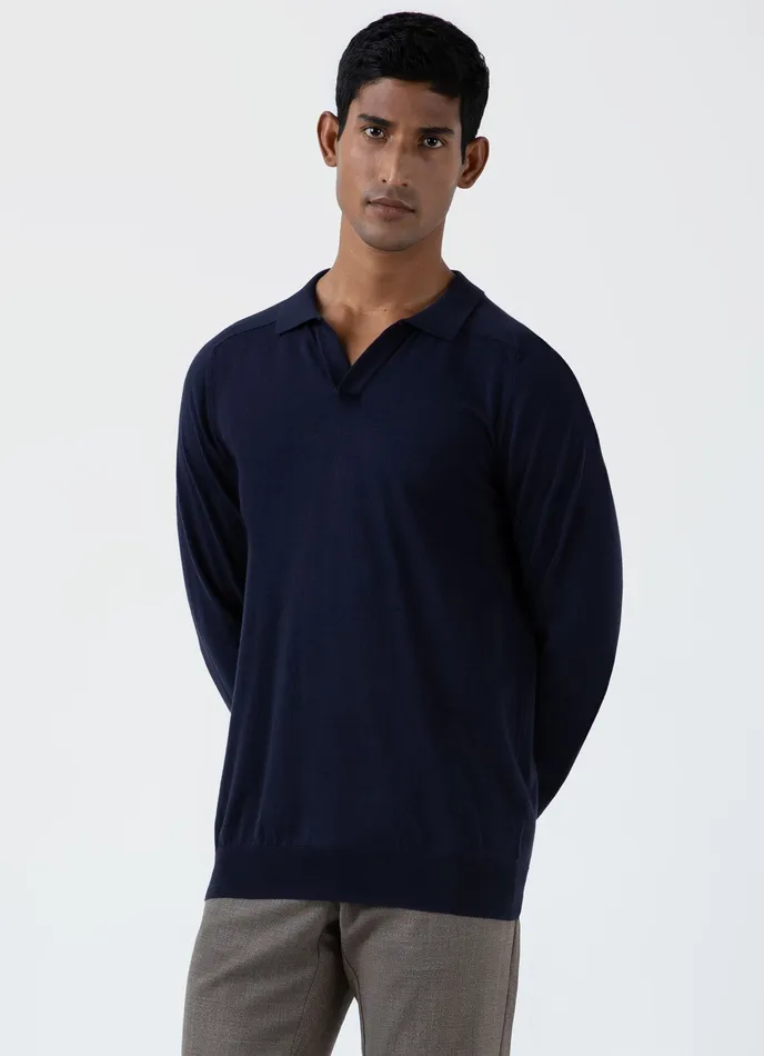 Sea Island Cashmere Polo Shirt Navy Polo Shirts ussunspel Men Sea Island Cashmere Polo Shirt Navy Polo Shirts ussunspel Men