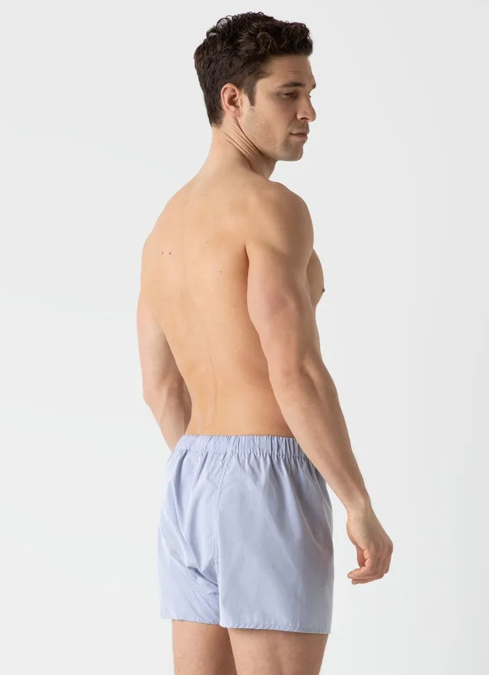 Sea Island Cotton Boxer Shorts Light Blue Men SUNSPEL Boxer Shorts
