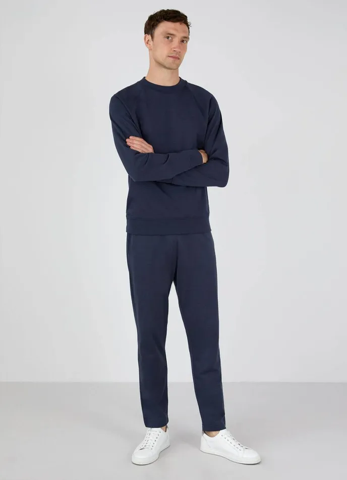 Sea Island Cotton Sweatpants Navy Men SUNSPEL Sweatshirts and Sweatpants