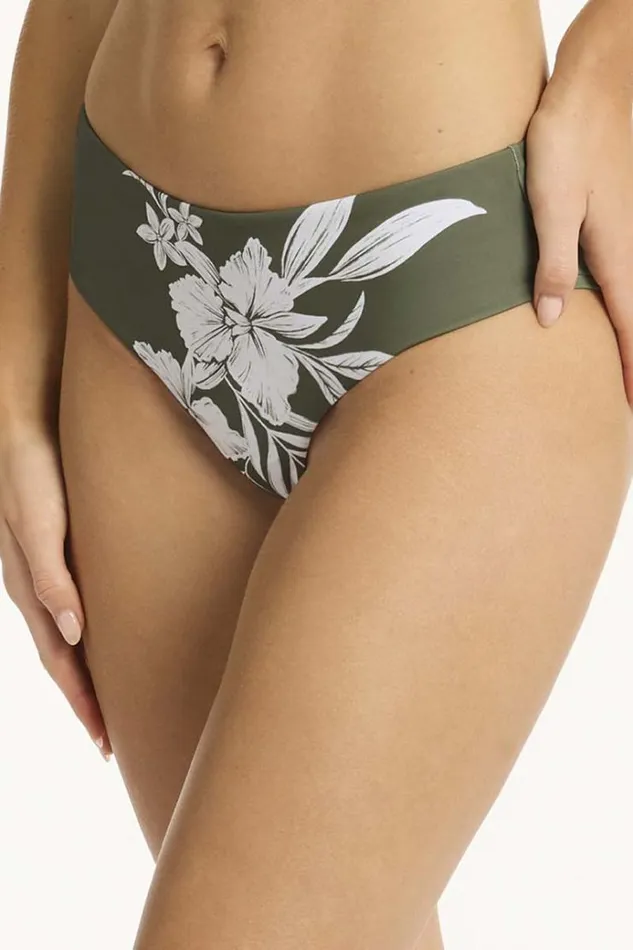 Sea Level Bottoms Aloha Mid Bikini Pant Aloha Khaki 8211 Women