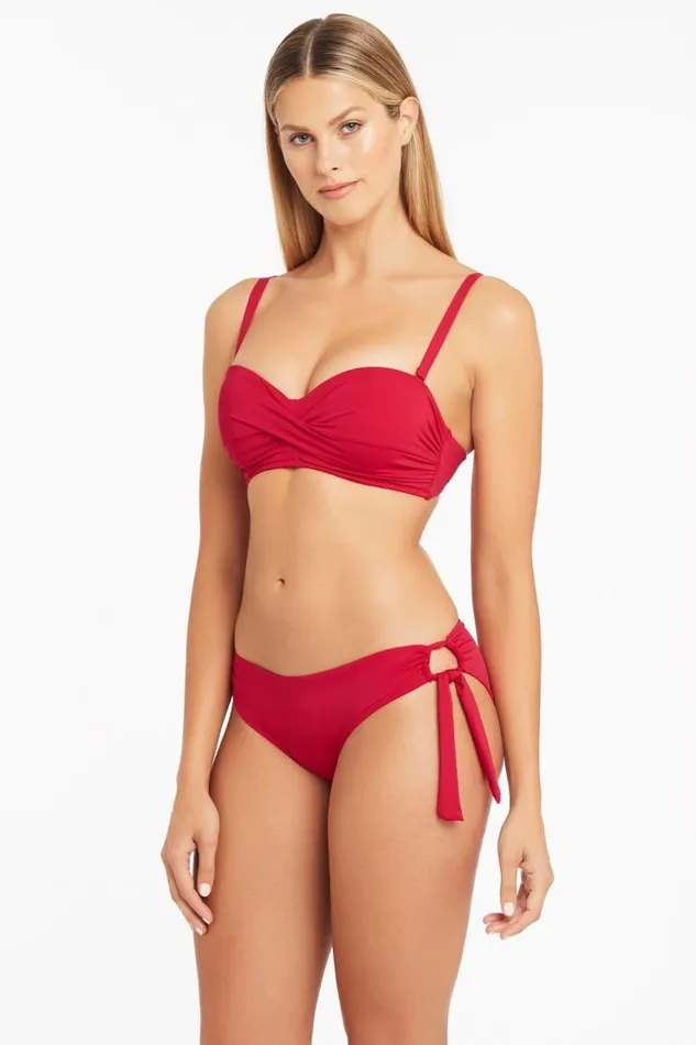 Sea Level Bottoms Eco Essentials Tie Side Regular Pant Eco Essentials Red 8211 Women