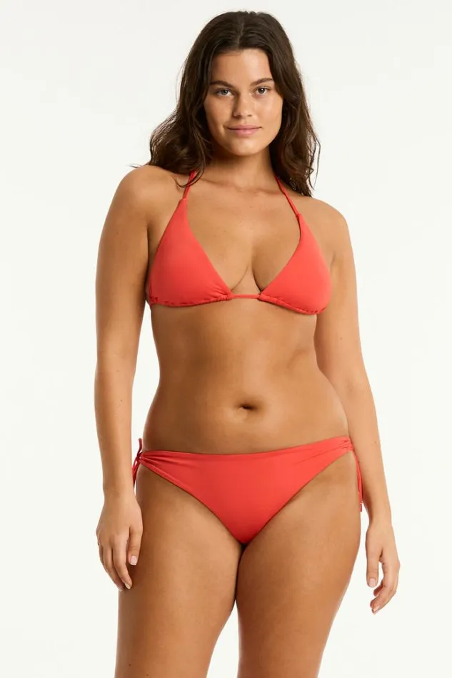 Sea Level Bottoms Essentials Edit Tie Side Cheeky Pant Eco Essentials Flame 8211 Women
