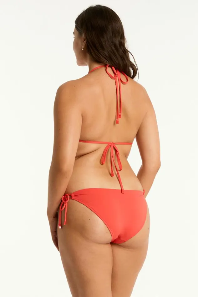Sea Level Bottoms Essentials Edit Tie Side Cheeky Pant Eco Essentials Flame 8211 Women