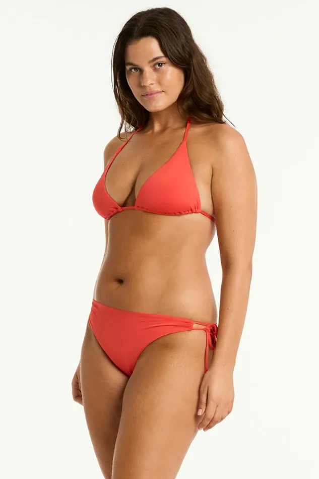 Sea Level Bottoms Essentials Edit Tie Side Cheeky Pant Eco Essentials Flame 8211 Women