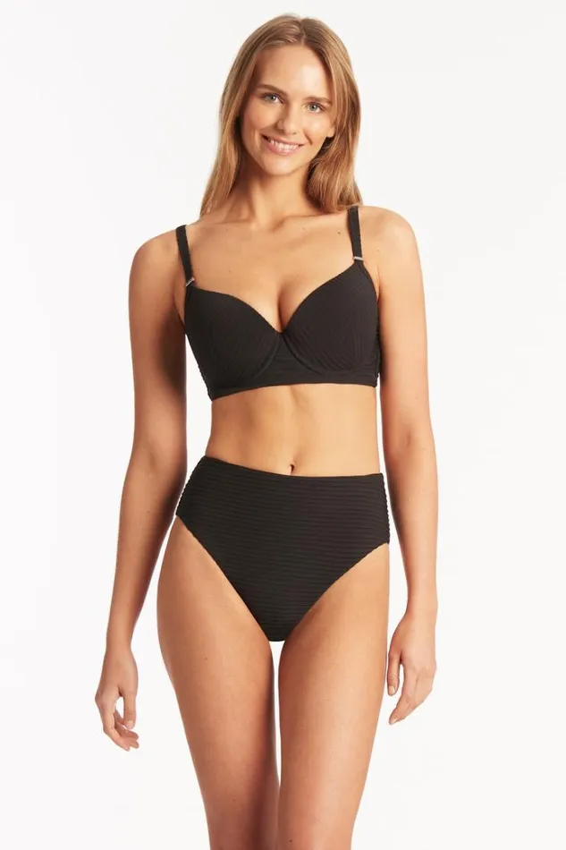 Sea Level Bottoms Spinnaker Retro High Waist Pant Spinnaker Black 8211 Women