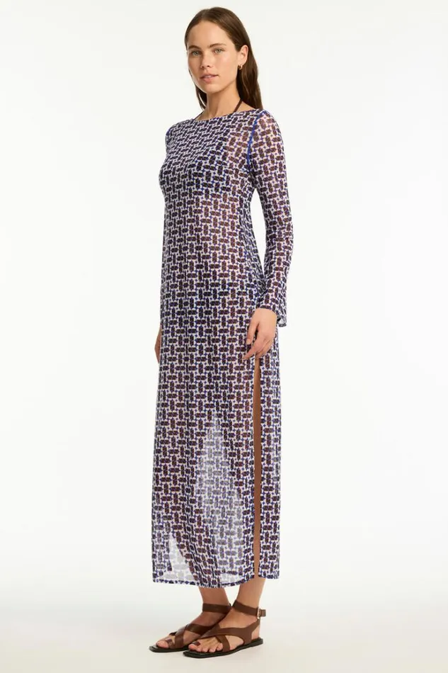 Sea Level Dresses Coast Mesh Long Dress Coast Cobalt 8211 Women