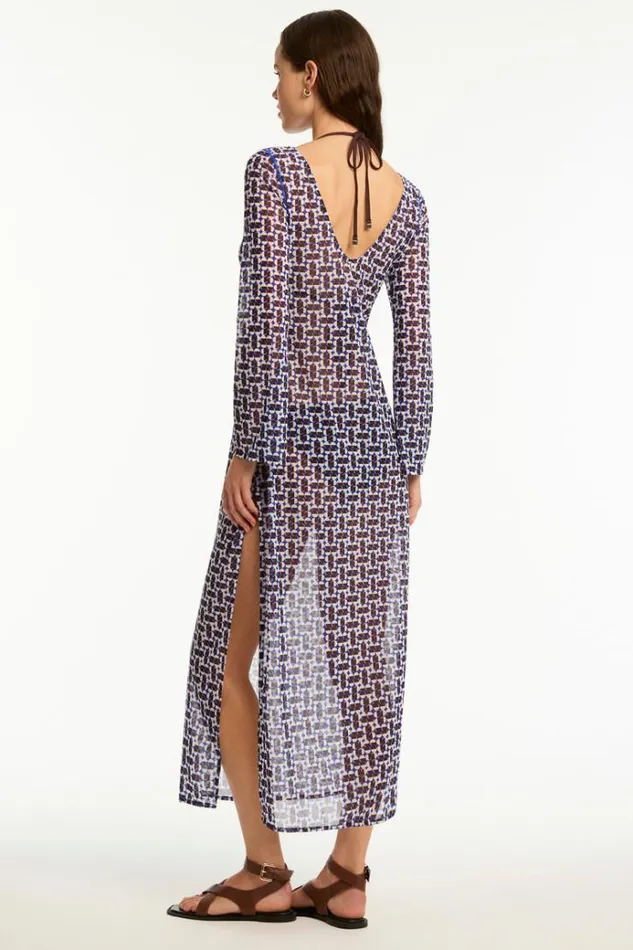 Sea Level Dresses Coast Mesh Long Dress Coast Cobalt 8211 Women
