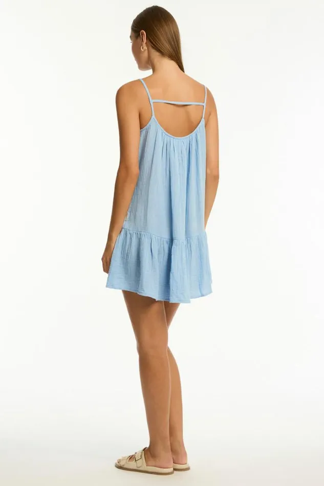 Sea Level Dresses Sunset Short Sundress Sunset Cornflower 8211 Women