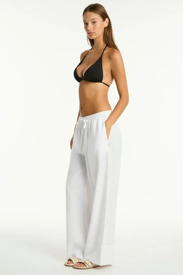 Sea Level Linen Tidal Linen Palazzo Pant Tidal Linen White 8211 Women