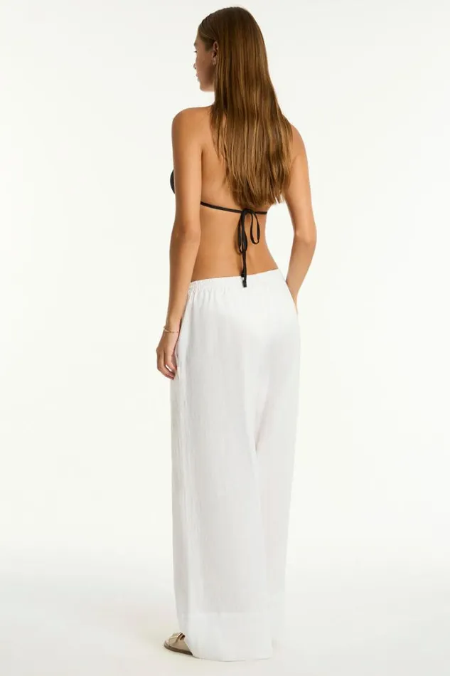 Sea Level Linen Tidal Linen Palazzo Pant Tidal Linen White 8211 Women