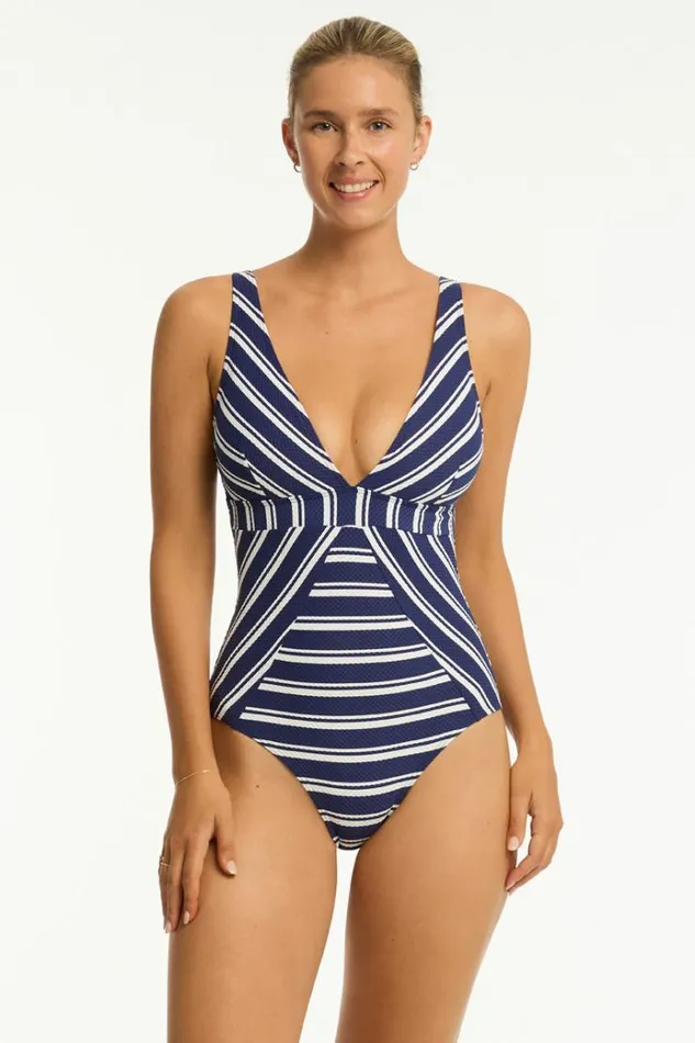 Sea Level One Pieces Biarritz Panel Line One Piece Biarritz French Navy 8211 Women