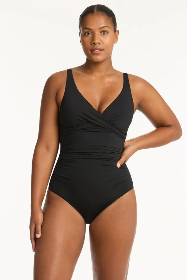 Sea Level One Pieces Eco Essentials Cross Front One Piece Eco Essentials Black 8211 Women Sea Level One Pieces Eco Essentials Cross Front One Piece Eco Essentials Black 8211 Women