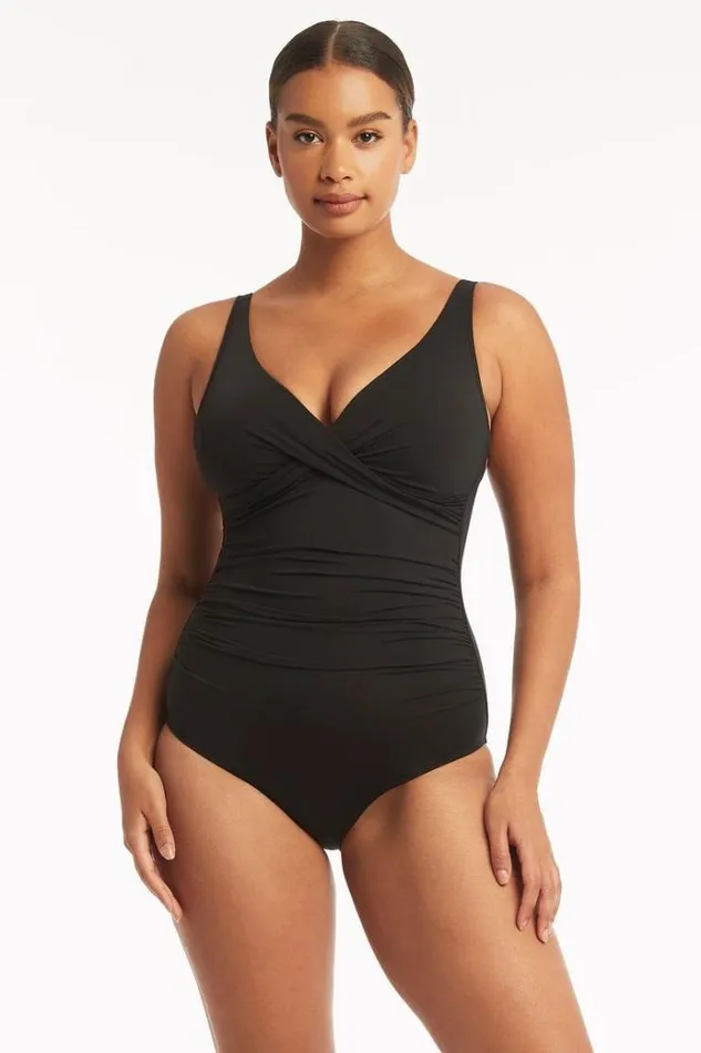Sea Level One Pieces Eco Essentials Cross Front One Piece Eco Essentials Black 8211 Women Sea Level One Pieces Eco Essentials Cross Front One Piece Eco Essentials Black 8211 Women