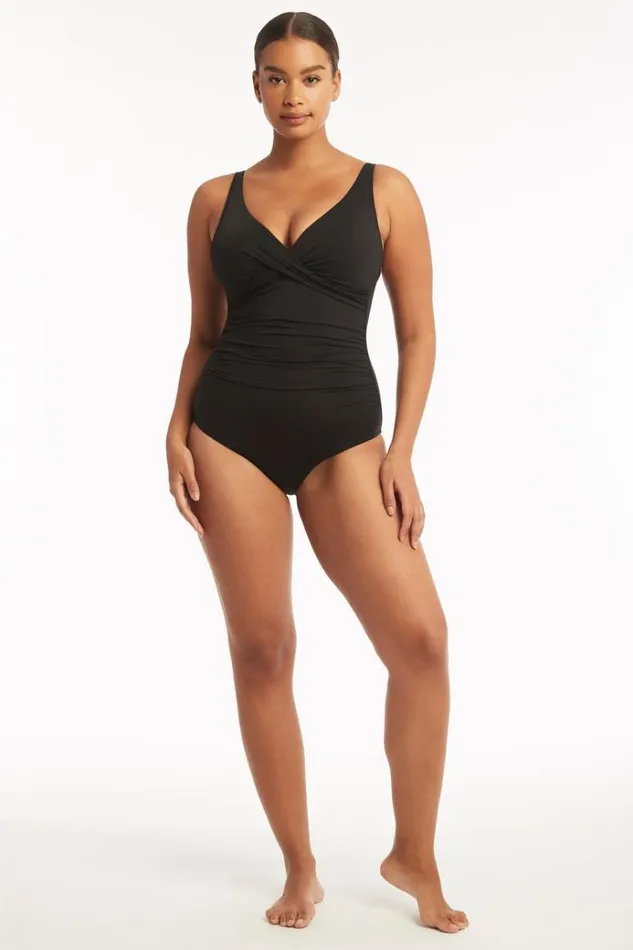 Sea Level One Pieces Eco Essentials Cross Front One Piece Eco Essentials Black 8211 Women Sea Level One Pieces Eco Essentials Cross Front One Piece Eco Essentials Black 8211 Women