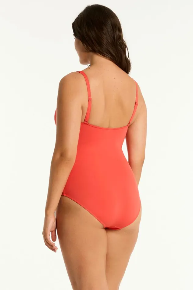 Sea Level One Pieces Essentials Edit Cross Front One Piece Eco Essentials Flame 8211 Women Sea Level One Pieces Essentials Edit Cross Front One Piece Eco Essentials Flame 8211 Women