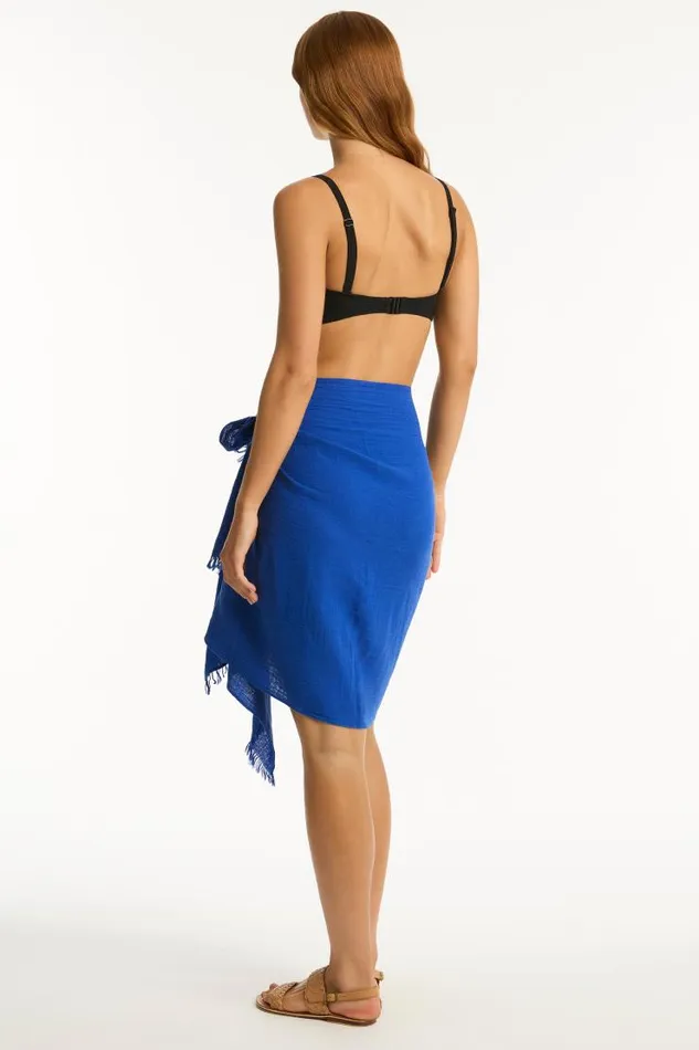 Sea Level Overswim Sunset Frayed Sarong Sunset Blue 8211 Women