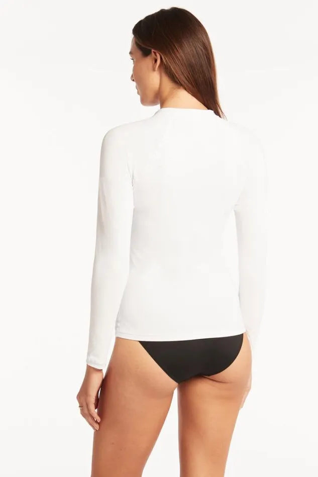 Sea Level Surf Suits and Rash Vests Eco Essentials Long Sleeve Rash Vest Eco Essentials White 8211 Women