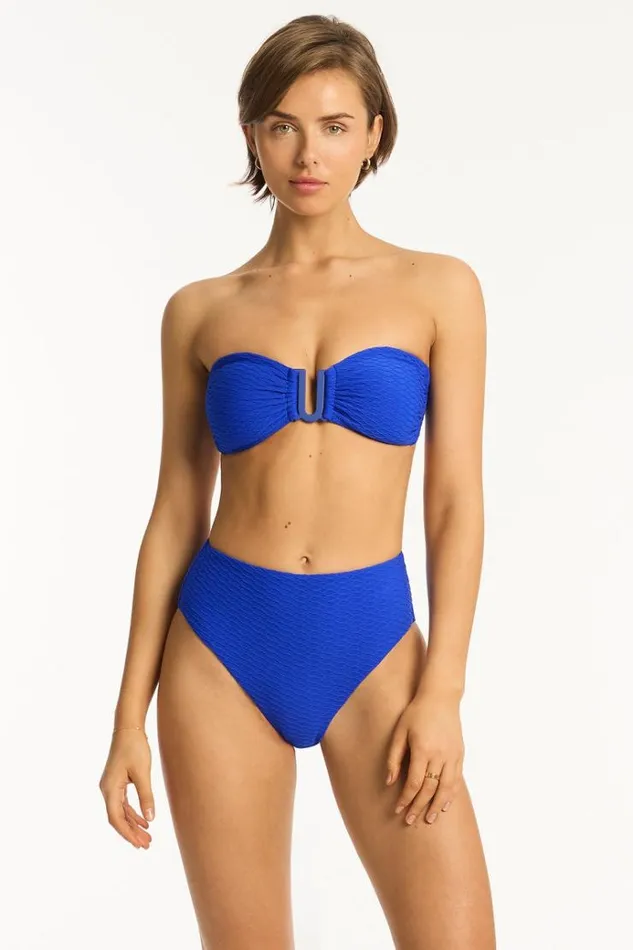 Sea Level Tops Honeycomb U Bar Bandeau Honeycomb Cobalt 8211 Women