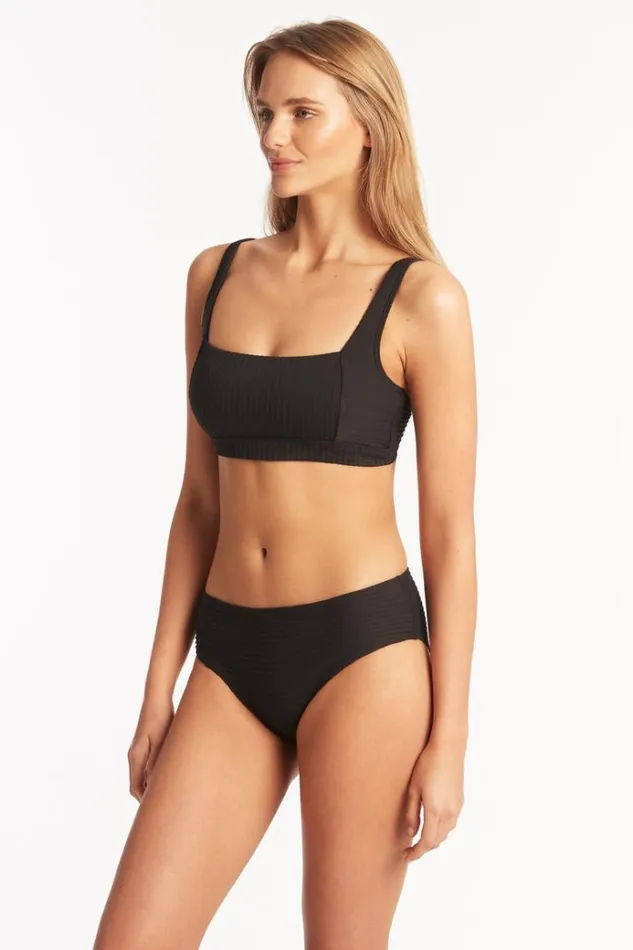 Sea Level Tops Spinnaker Square Neck Bra Spinnaker Black 8211 Women
