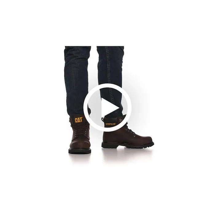 Second Shift Steel Toe Work Boot Dark Brown Men Cat Footwear Boots
