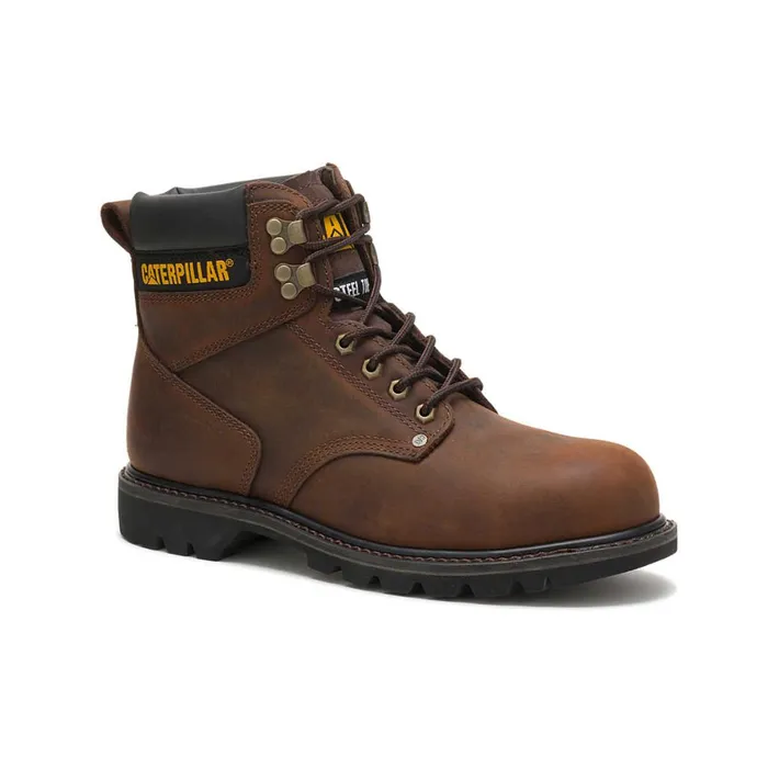 Second Shift Steel Toe Work Boot Dark Brown Men Cat Footwear Boots