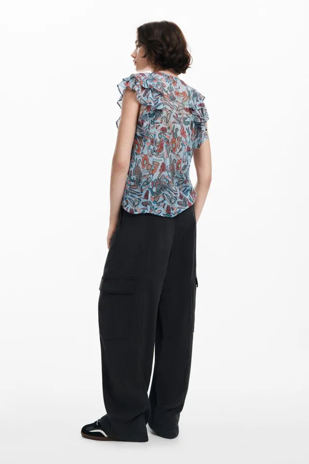 Shirts And Blouses Women Desigual Floral Print Blouse Blue