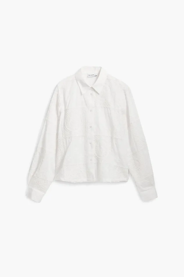Shirts And Blouses Women Desigual Plain Shirt With Embroidery White