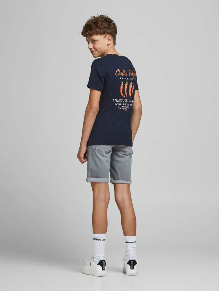 Shirts JACK and JONES Junior BOYS RICK ORIGINAL AGI 008 DENIM SHORTS Grey Grey Denim Gift Ideas