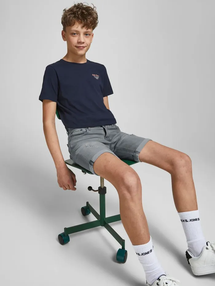 Shirts JACK and JONES Junior BOYS RICK ORIGINAL AGI 008 DENIM SHORTS Grey Grey Denim Gift Ideas