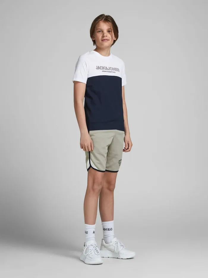 Shirts JACK and JONES Junior BOYS SWEAT SHORTS Grey Neutral Gray Cheap On Sale