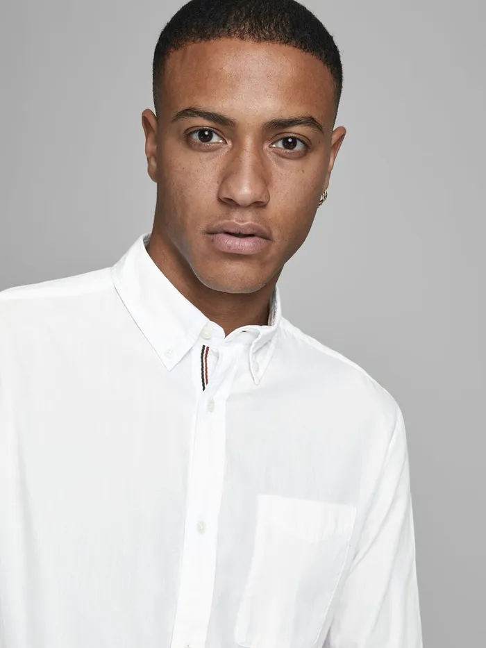 Shirts JACK and JONES Mens BUTTONDOWN POPLIN SHIRT White White Online
