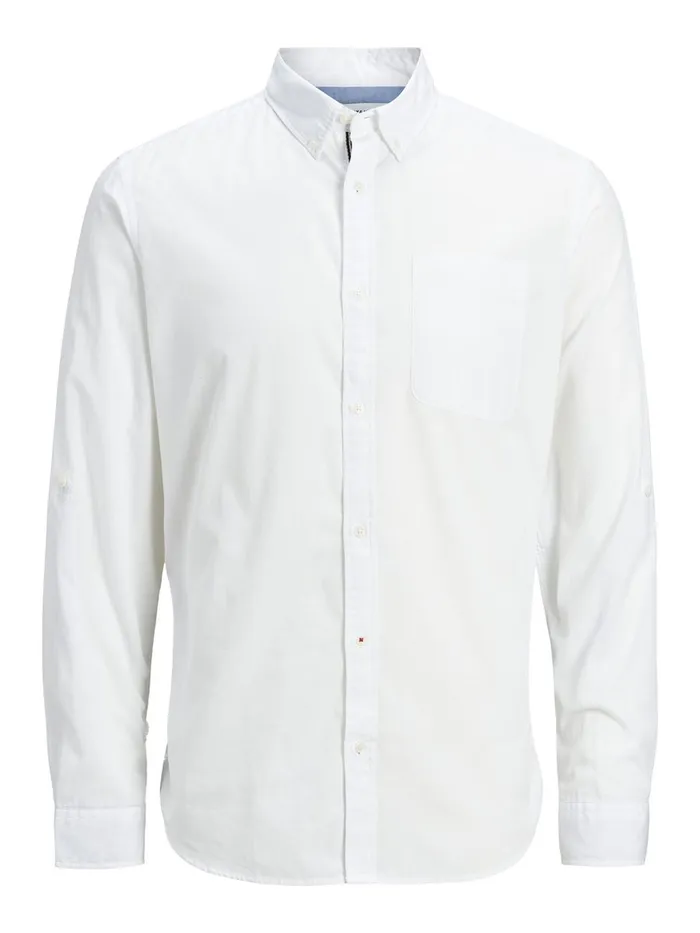 Shirts JACK and JONES Mens BUTTONDOWN POPLIN SHIRT White White Online