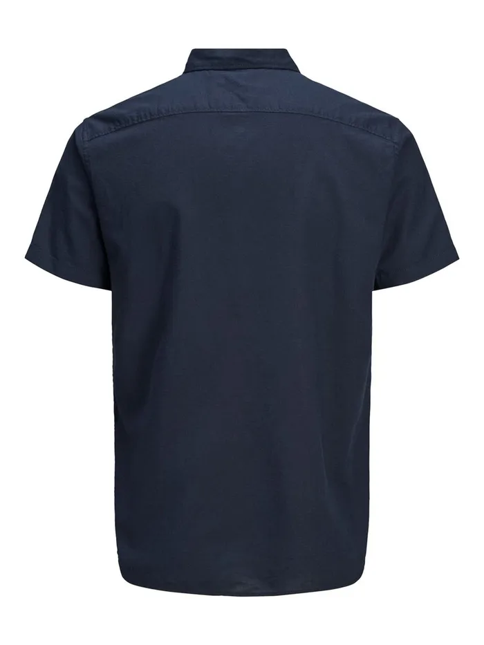 Shirts JACK and JONES Mens BUTTONDOWN SHORT SLEEVED SHIRT Blue Navy Blazer Popular